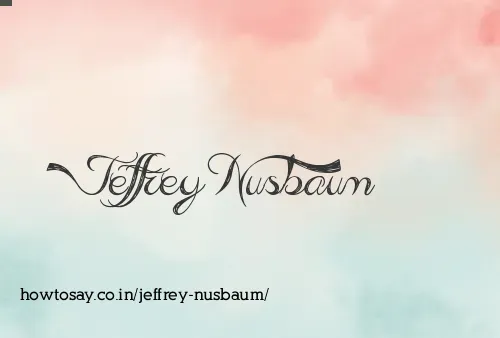 Jeffrey Nusbaum
