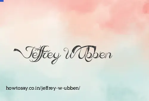 Jeffrey W Ubben