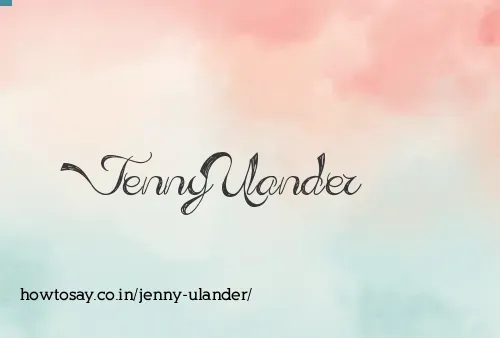 Jenny Ulander