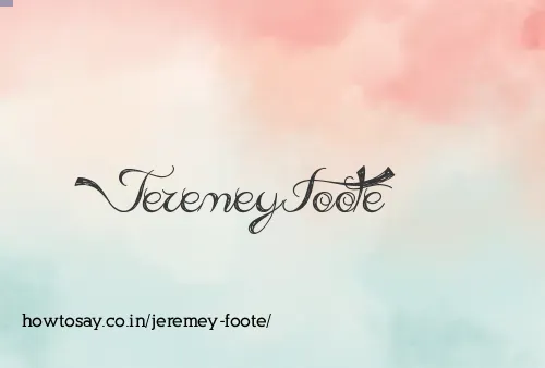 Jeremey Foote