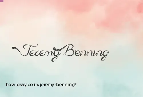 Jeremy Benning