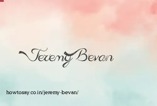 Jeremy Bevan