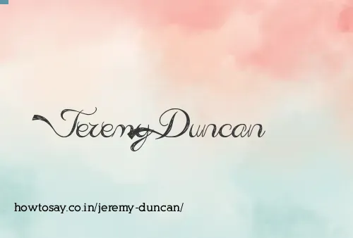 Jeremy Duncan