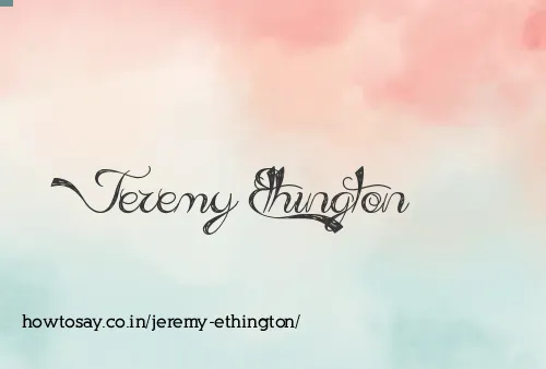 Jeremy Ethington