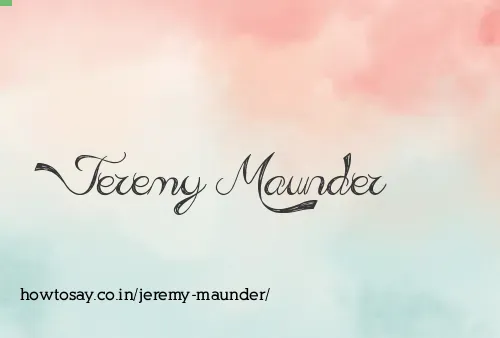 Jeremy Maunder