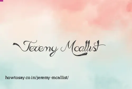 Jeremy Mcallist