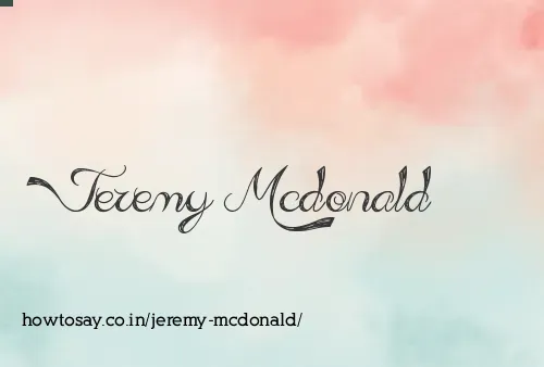 Jeremy Mcdonald