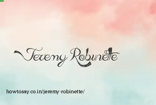 Jeremy Robinette
