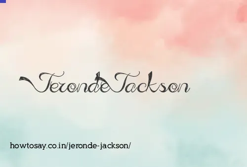 Jeronde Jackson