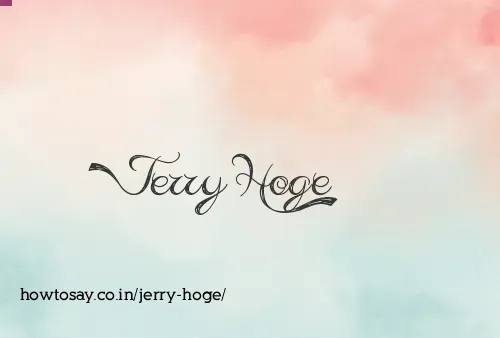 Jerry Hoge