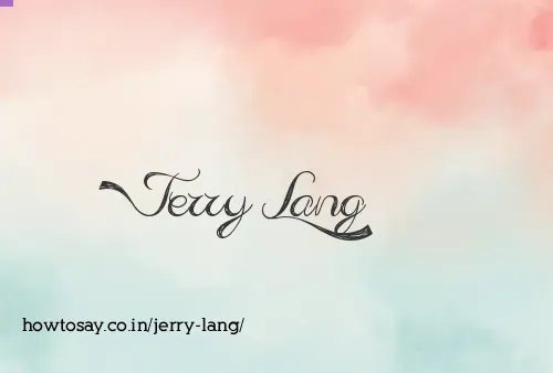 Jerry Lang