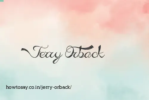 Jerry Orback