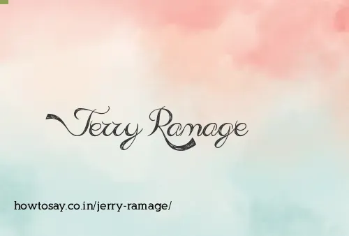 Jerry Ramage