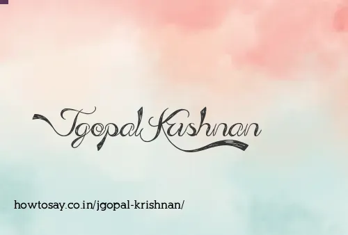 Jgopal Krishnan