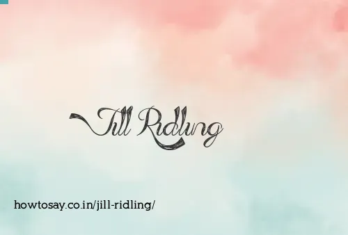 Jill Ridling