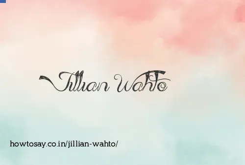Jillian Wahto