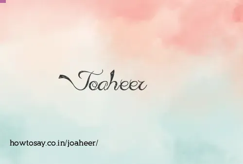 Joaheer