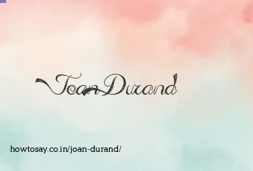 Joan Durand
