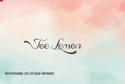 Joe Lemon