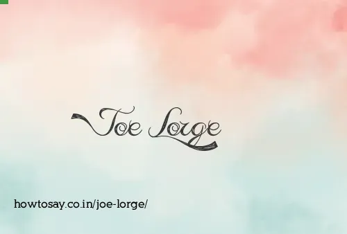 Joe Lorge