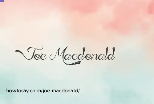 Joe Macdonald