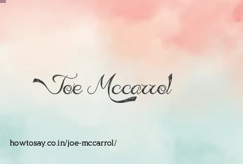 Joe Mccarrol