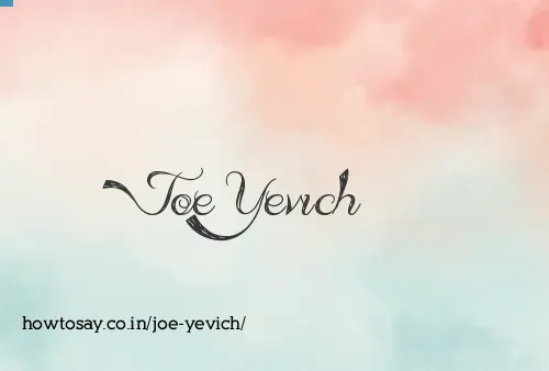 Joe Yevich