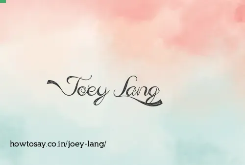 Joey Lang