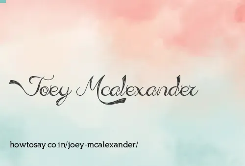 Joey Mcalexander