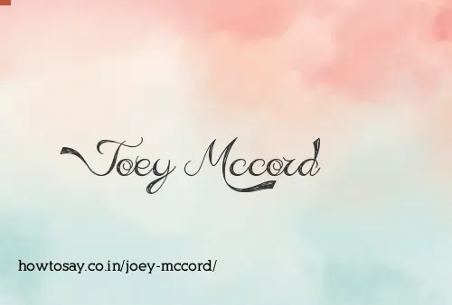 Joey Mccord