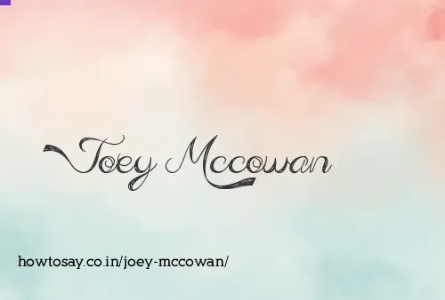 Joey Mccowan