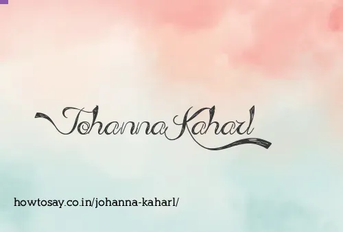 Johanna Kaharl