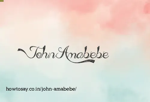 John Amabebe