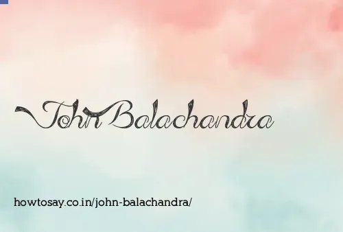 John Balachandra