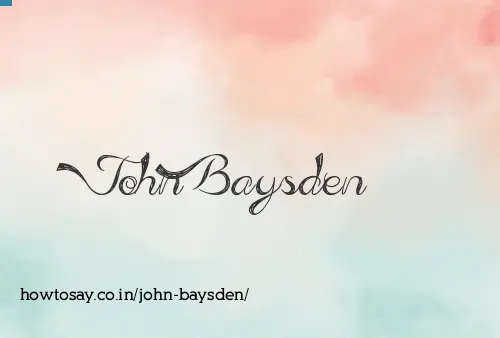 John Baysden