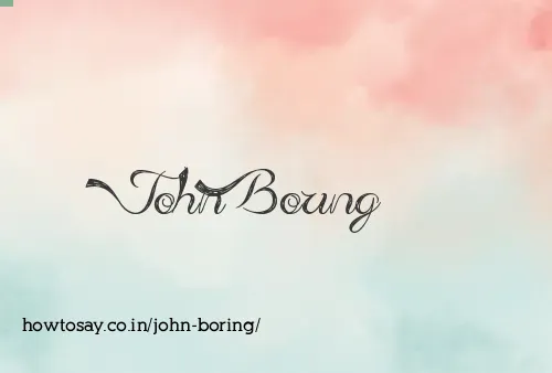 John Boring