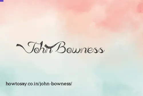 John Bowness