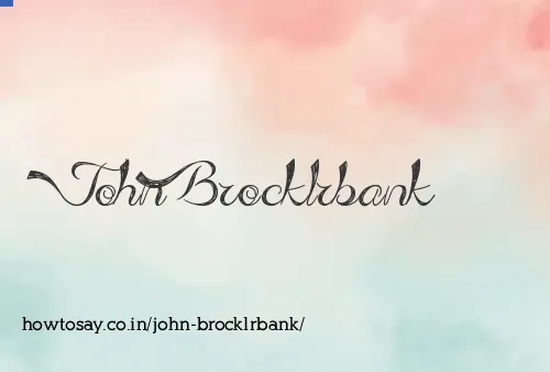 John Brocklrbank