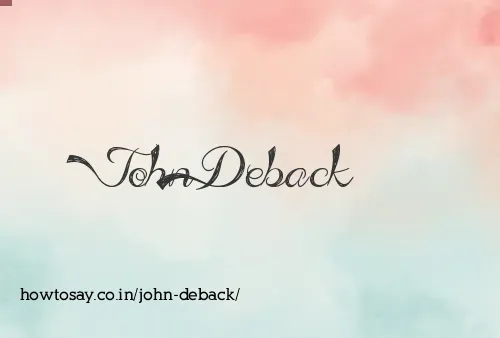 John Deback