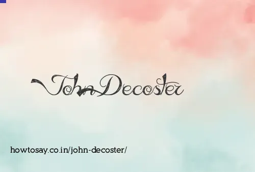 John Decoster