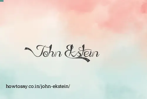 John Ekstein