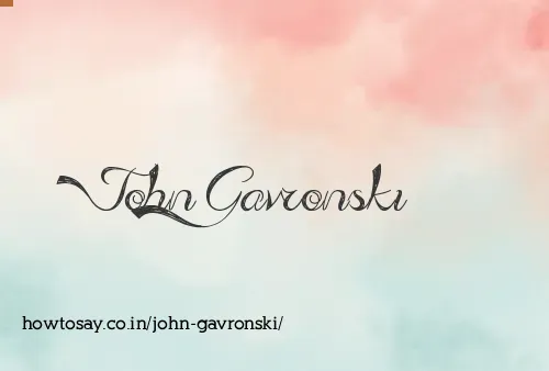 John Gavronski