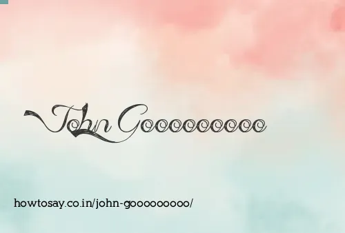 John Gooooooooo