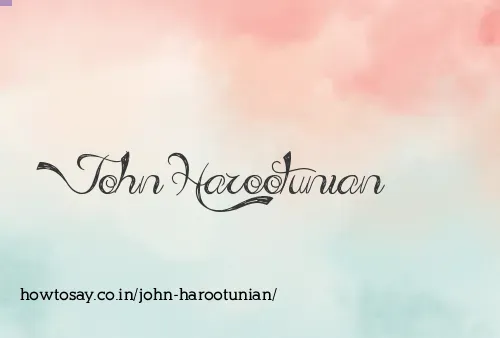John Harootunian
