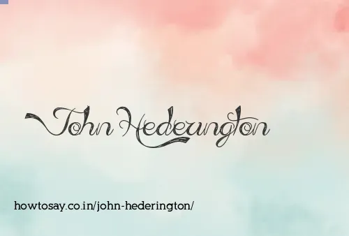 John Hederington