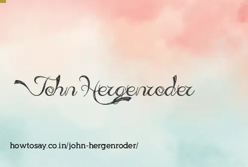 John Hergenroder