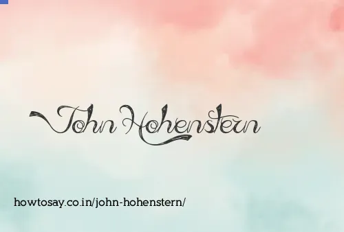 John Hohenstern