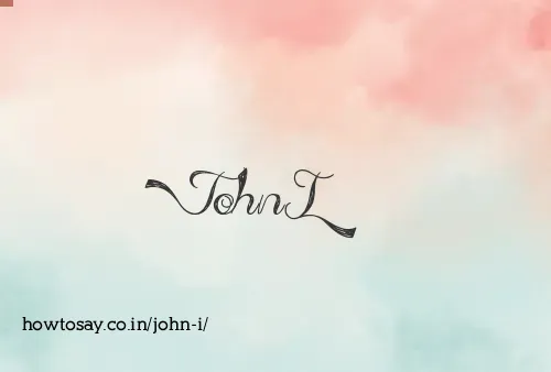 John I