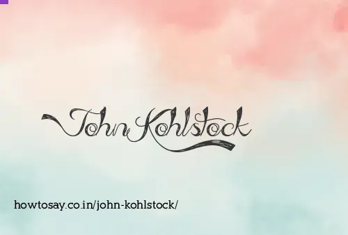 John Kohlstock