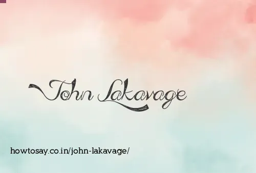 John Lakavage